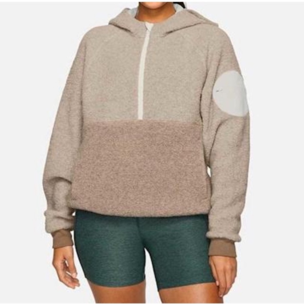 Outdoor Voices MegaFleece Half Zip Hoodie Oatmeal size S